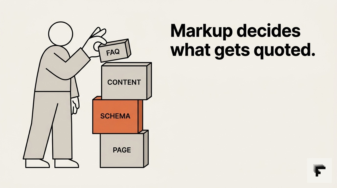Markup decides what gets quoted — cover image for: Schema for AI search citations: what actually gets quoted